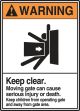 Keep Clear. Moving Gate Can Cause Serious Injury Or Death. Keep Children From Operating Gate And Away From Gate Area. (w/Graphic)