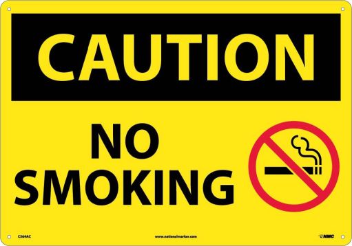 LARGE FORMAT CAUTION NO SMOKING SIGN
