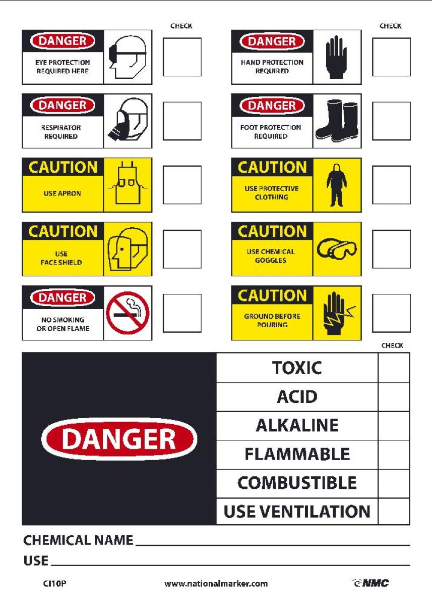 CHEMICAL ID LABEL