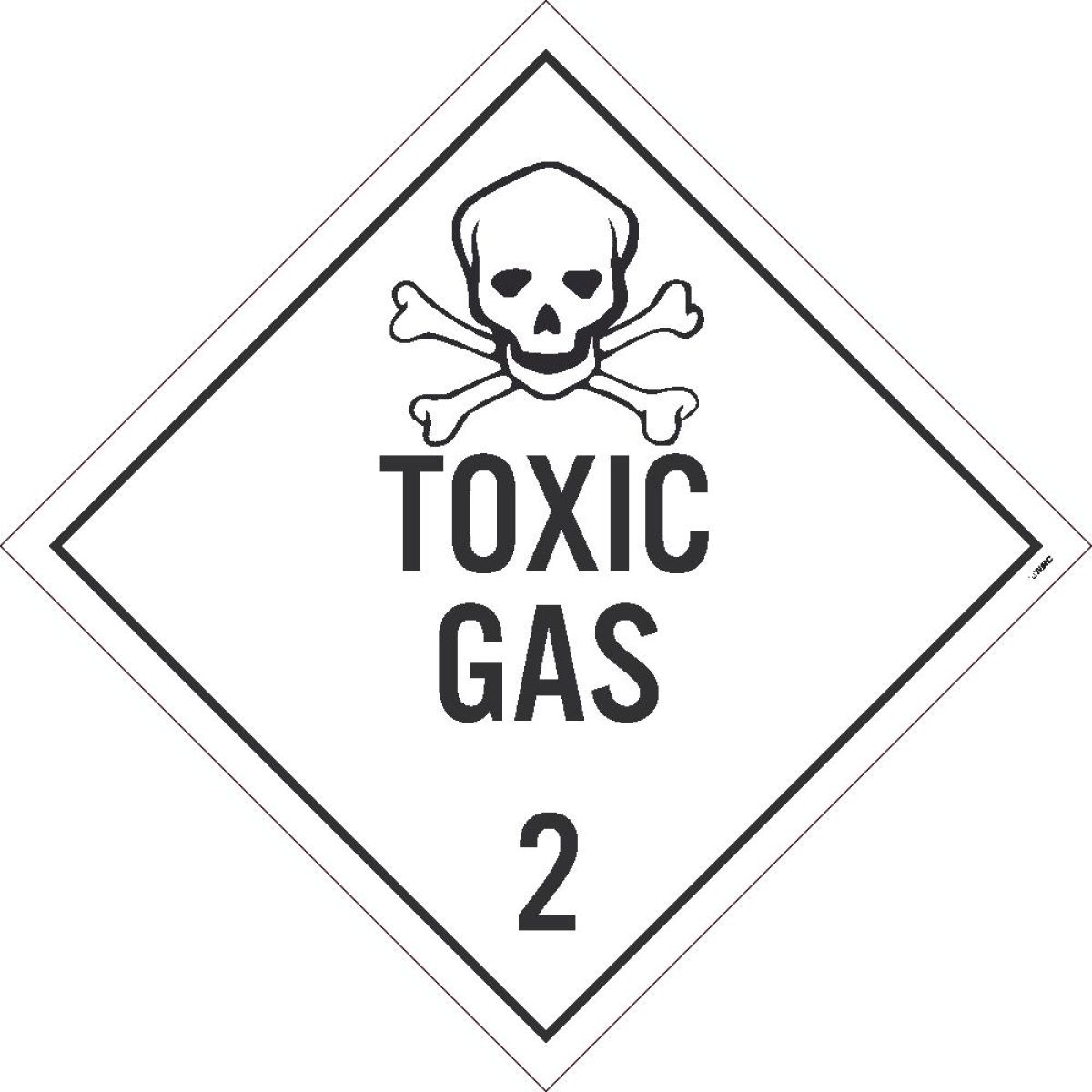 TOXIC GAS 2 DOT PLACARD SIGN