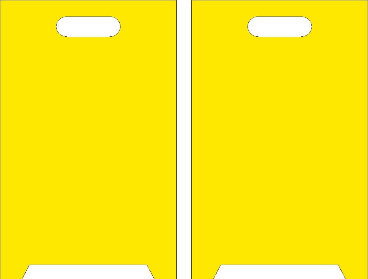 BLANK YELLOW DOUBLE-SIDED FLOOR SIGN