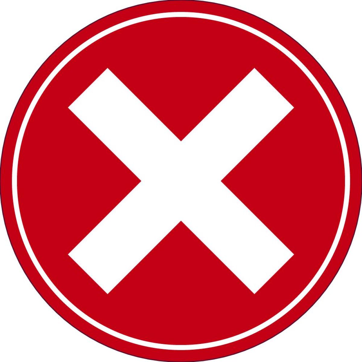 GRAPHIC, RED "X"