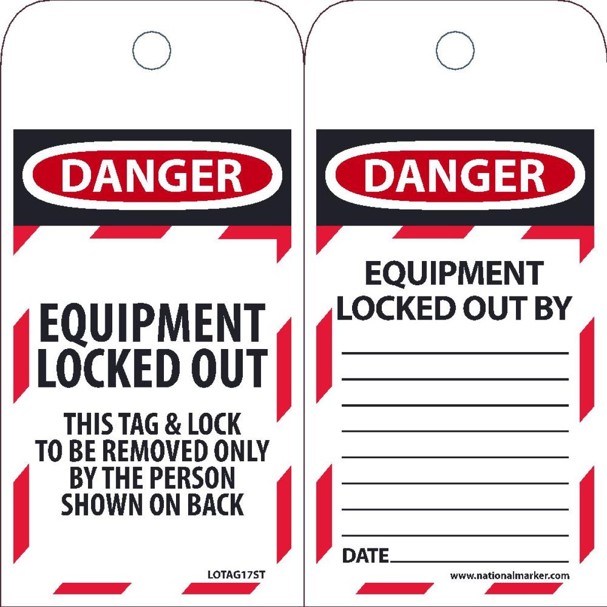 DANGER EQUIPMENT LOCKED OUT TAG