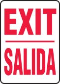 Bilingual Spanish Safety Sign - Exit / Salida